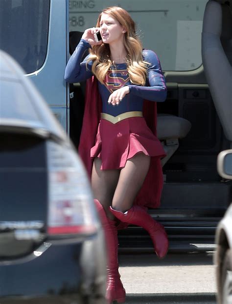 Melissa Benoist On The Set Of Supergirl In Los Angeles