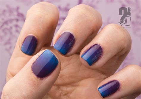 Ombre Nails Blue And Purple Cristales Cosmeticos Espejos