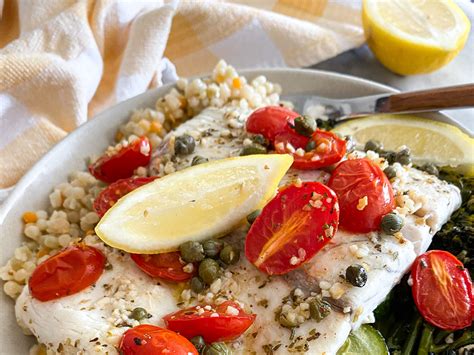Baked Lemon Garlic Caper Sea Bass • Seafood Nutrition