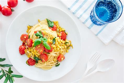 pasta estate summer pasta recipe  corn tomatoes  zucchini
