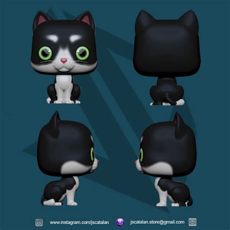 stl file funko pop cat custom petsd printer design  downloadcults