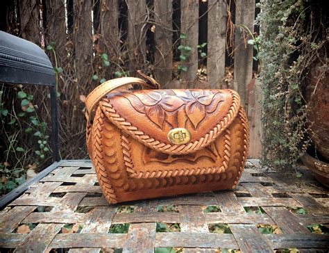 mexican purse tooled leather bag western purse tooled leather purse