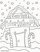 Workshop Santa Coloring Santas Pages Sleigh Getcolorings Printable Drawing Print Color sketch template