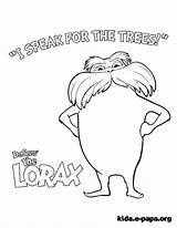 Lorax Coloring Pages Printable Print Seuss Dr Kids Template Colouring Earth Tree Color Truffula Drawing Traceable Sheets Drawings Sheet Activities sketch template