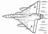 Mirage 2000 Coloring Jet Fighter Pages Drawing Printable Kids Military sketch template