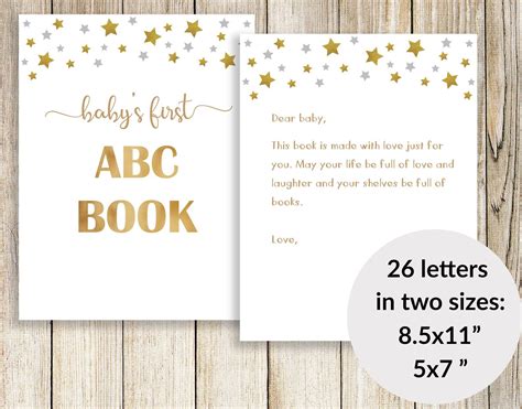 babys  alphabet book baby shower abc book printable baby shower