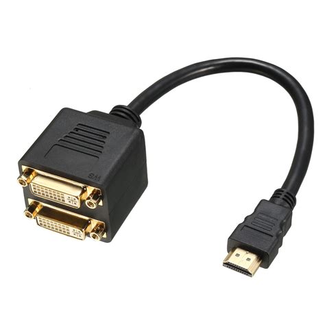 hdmi  dvi splitter cable  male   female  dual link  video cable ft cm  screen