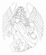 Angel Coloring Pages Girl Christmas Boy Drawing Adults Printable Snow Getcolorings Getdrawings Colo Drawings Color Colorings Paintingvalley sketch template
