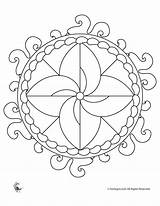Mandala Simple Coloring Pages Kids Scroll Designs Woojr Adults Pretty Mandalas Floral Drawing Easy Popular Flower sketch template
