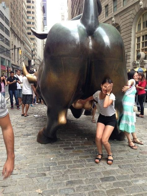 this girl wanted to touch the bull s thick balls