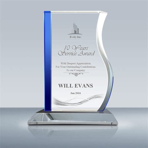 years  service award plaque crystal progress award