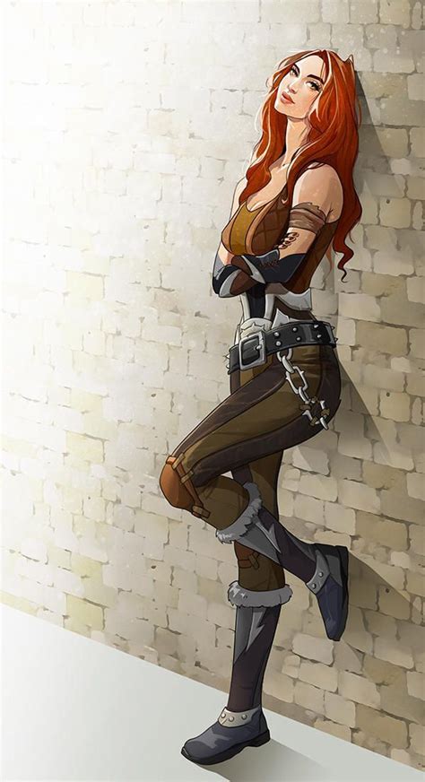 Female Redhead Character Rogue Chains On Belt Attitude Dnd