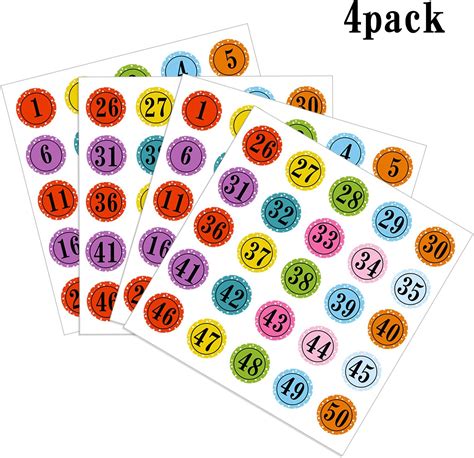 number stickers colorful  number labels decorative number stickers