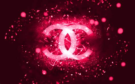 wallpapers chanel pink logo  pink neon lights creative