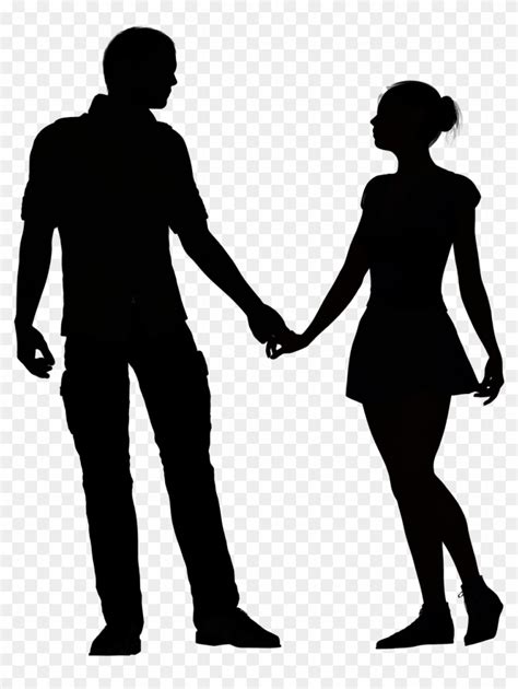 couple holding hands silhouette couples in love silhouettes set