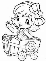 Coloring Pages Strawberry Baby Girls Shortcake Little Girl Kids Printable Print Fun Wagon Para Cartoon Disney Colorir Colouring Cute Desenhos sketch template