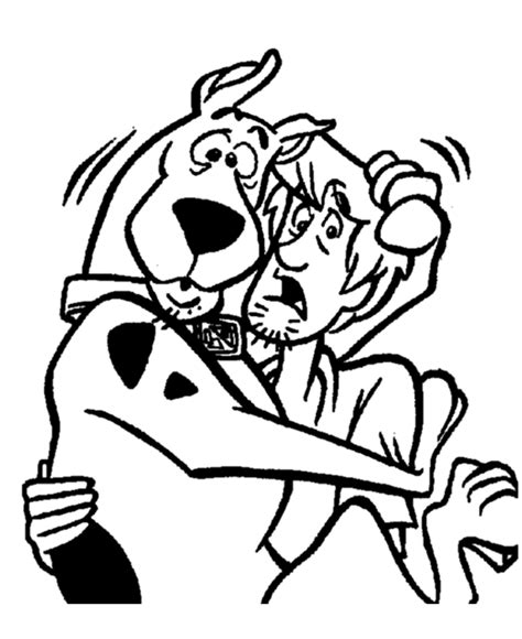scooby doo coloring pages scooby doo  shaggy  frightened