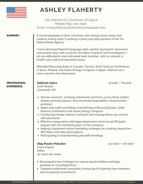 entry level federal resume sample federal resume guide