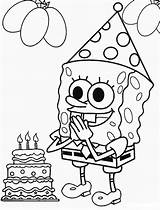 Spongebob Coloring Pages Birthday Squarepants Printable Cake Celebrates Huge His Characters sketch template