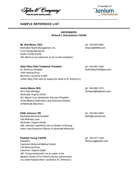 business reference template word