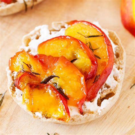 kitchen tip tuesday baked peaches breakfast toasts  pkp