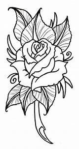 Rose Clipart Outline Outlines Library Drawings Tattoo Neo Traditional Vikingtattoo Drawing Roses Clip Flower Easy Sketches Stencils Flowers Coloring sketch template