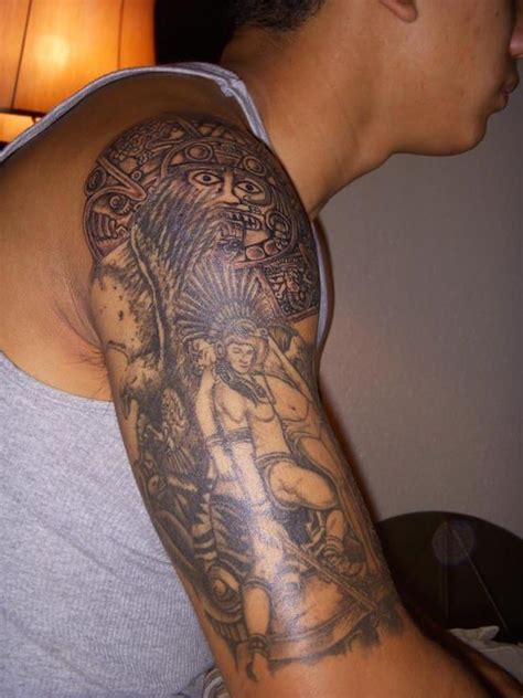Classic Right Half Sleeve Aztec Tattoo Tattoo Ideen