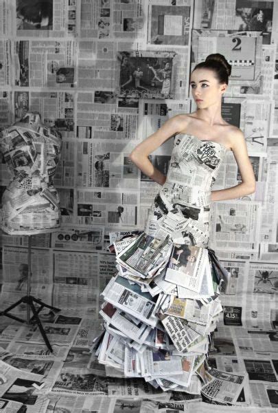 mastering  ethics  fashion newspaper dress newspaper dress recycled dress newspaper