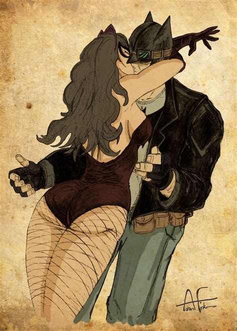 50 s rockabilly batman and catwoman kiss by stone fever on deviantart