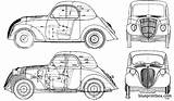 Fiat Topolino 500 1936 Blueprint Blueprints Car Coupe Drawing Coloring Template Gif sketch template