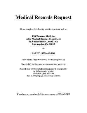 medical records request letter