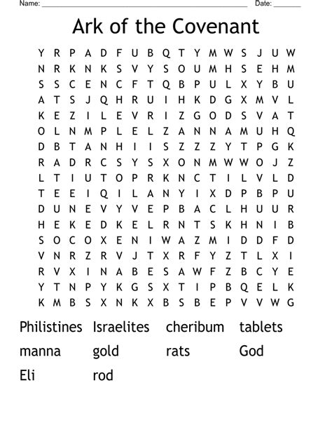 ark   covenant word search wordmint