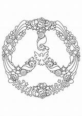 Coloring Peace Pages Hippie Sign Printable Mandala Adult Signs Color Kids Paix Sheets Coloring4free Symbols Cool Keep Library Clipart Symbol sketch template