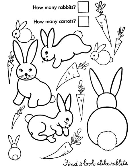easter bunny activity sheet printable count  bunnies activity sheet