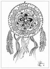Dreamcatcher Mandalas Mandala Zen Magical Coloring Stress Anti Relaxation Artistic Themes sketch template