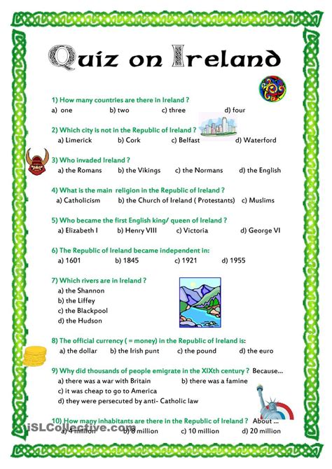 irish trivia questions  answers printable printable questions