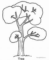 Tree Coloring Clipart Colouring Pages Kids Worksheet Library Cliparts sketch template