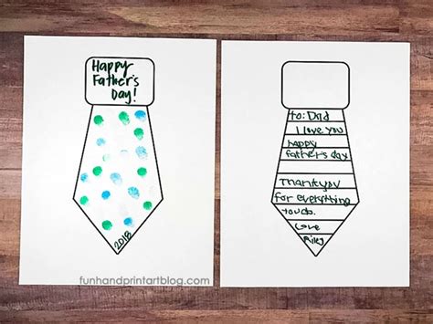 father  day tie card template printable printable templates
