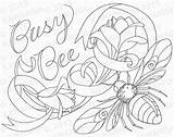 Coloring Adult Pages Bee Honey Template sketch template