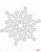 Coloring Snowflake Pages Sparkling Printable Paper sketch template