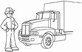 Driver Truck Clipart Coloring Driving Cliparts Pages Colouring Library sketch template