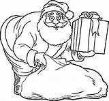 Santa Gift Coloring Pages Claus Beautifuly Wrapped sketch template