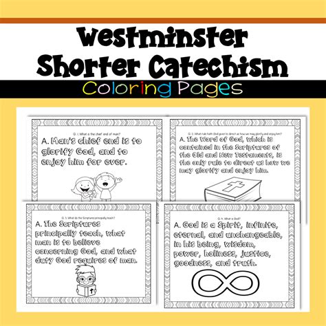 westminster shorter catechism questions coloring sheets catechism