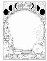 Book Coloring Pages Shadows Adult Witch Spells Wicca Choose Board Books Witchcraft Witches sketch template