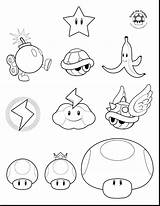 Mario Coloring Pages Bros Super Smash Kart Mushroom Items Toad Printable Drawing Color Line Print Coloriage Brothers Dessin Character Build sketch template