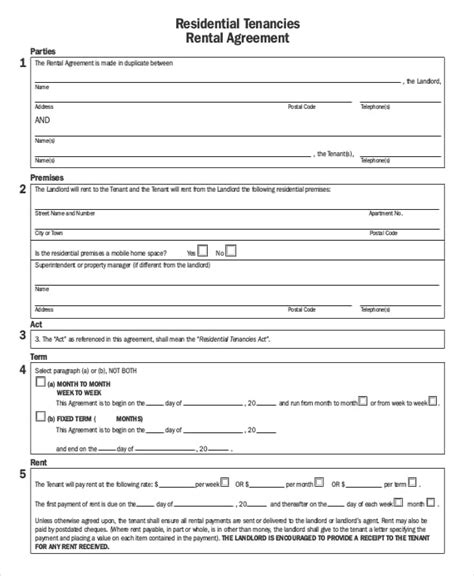 residential lease agreement template   doctemplates