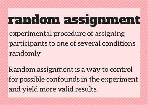 random assignment keyterms assignments psychology experiments