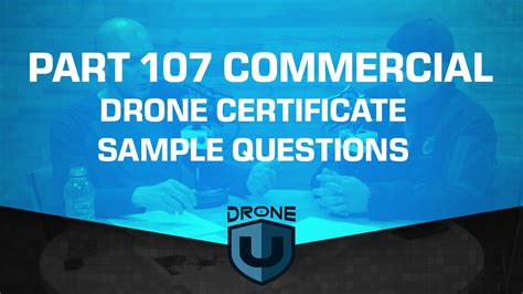 part  commercial drone certificate test sample questions youtube