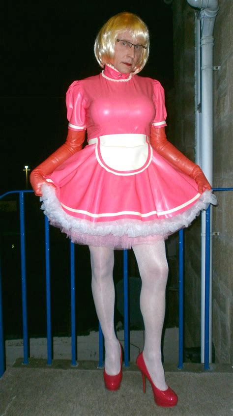 pink latex maid