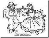 Colorear Danza Paraguay Bailes Paraguayos Paraguaya Baile sketch template